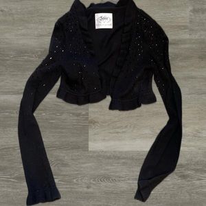 justice black cardigan with sequins